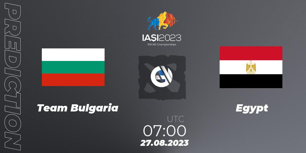 Team Bulgaria vs Egypt: Match Prediction. 27.08.23, Dota 2, IESF World Championship 2023