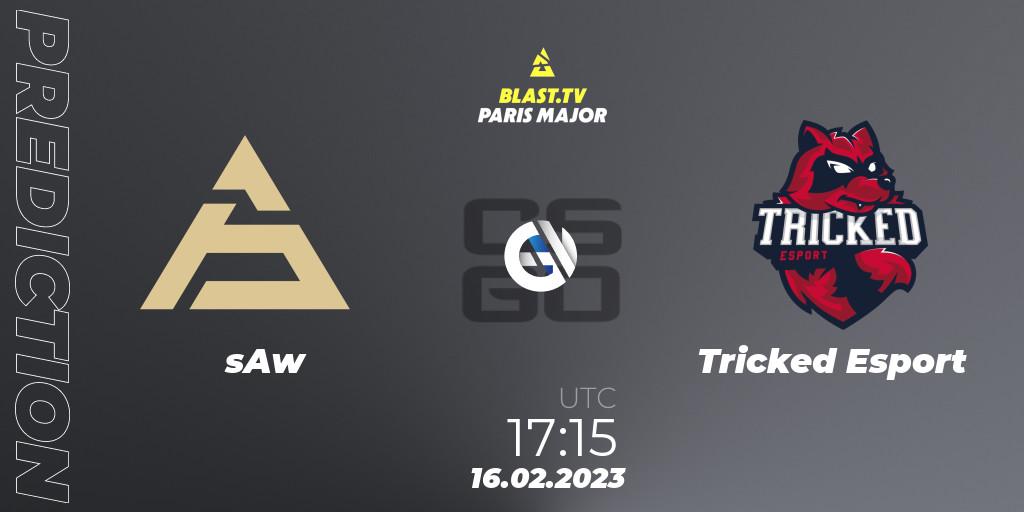 sAw vs Tricked Esport: Match Prediction. 16.02.2023 at 17:00, Counter-Strike (CS2), BLAST.tv Paris Major 2023 Europe RMR Closed Qualifier A