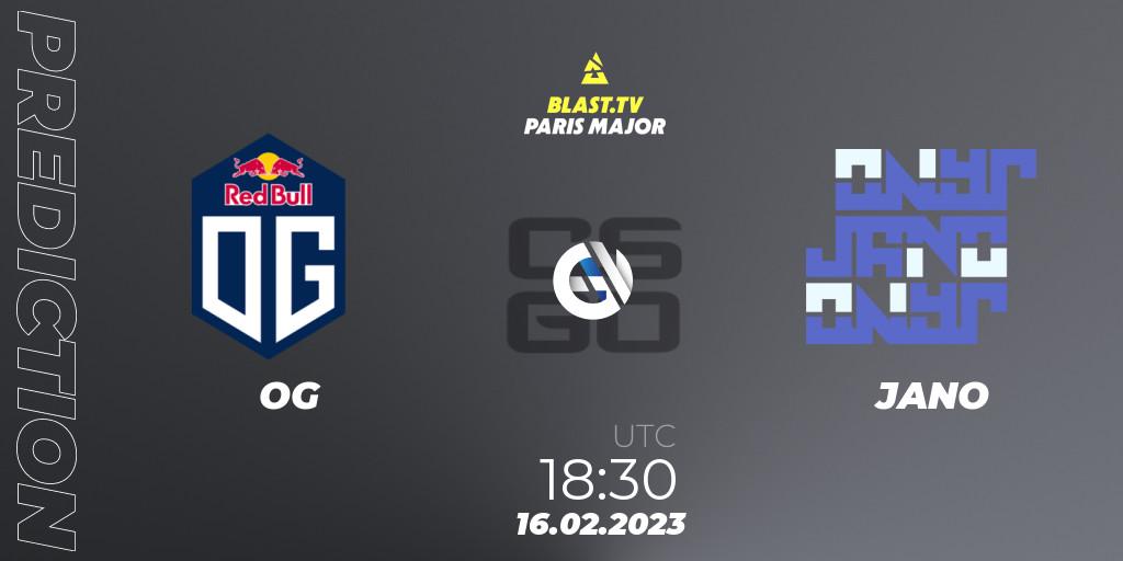 OG vs JANO: Match Prediction. 16.02.2023 at 18:00, Counter-Strike (CS2), BLAST.tv Paris Major 2023 Europe RMR Closed Qualifier B