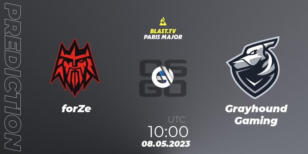 forZe vs Grayhound Gaming: Match Prediction. 08.05.2023 at 12:30, Counter-Strike (CS2), BLAST Paris Major 2023 Challengers Stage