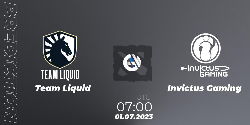 Team Liquid vs Invictus Gaming: Match Prediction. 01.07.2023 at 06:47, Dota 2, Bali Major 2023 - Group Stage
