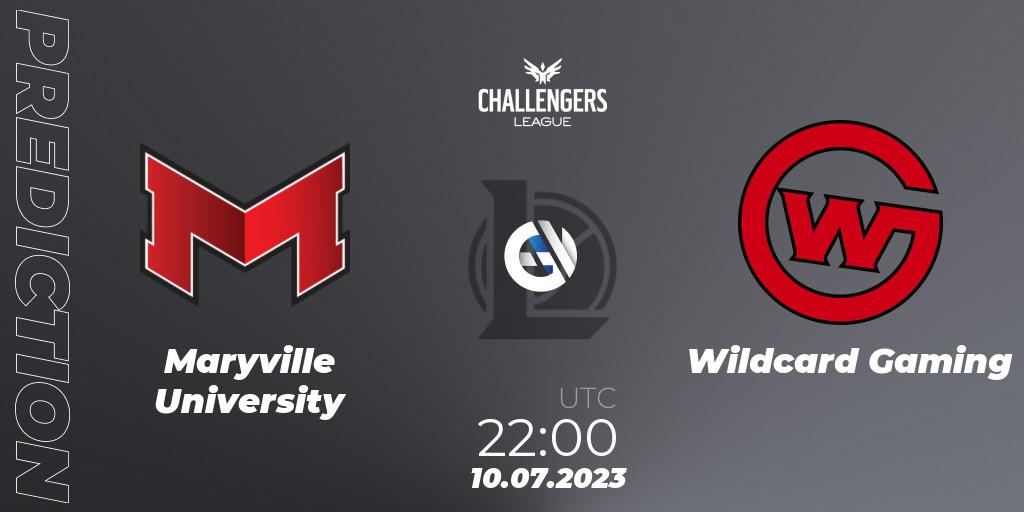 Maryville University vs Wildcard Gaming: Match Prediction. 10.07.2023 at 22:00, LoL, North American Challengers League 2023 Summer - Group Stage