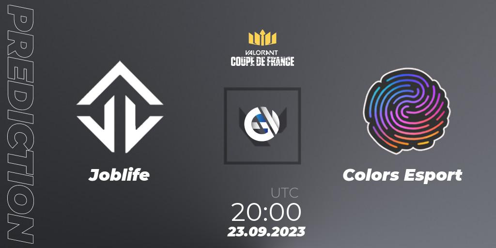 Joblife vs Colors Esport: Match Prediction. 23.09.23, VALORANT, VCL France: Revolution - Coupe De France 2023