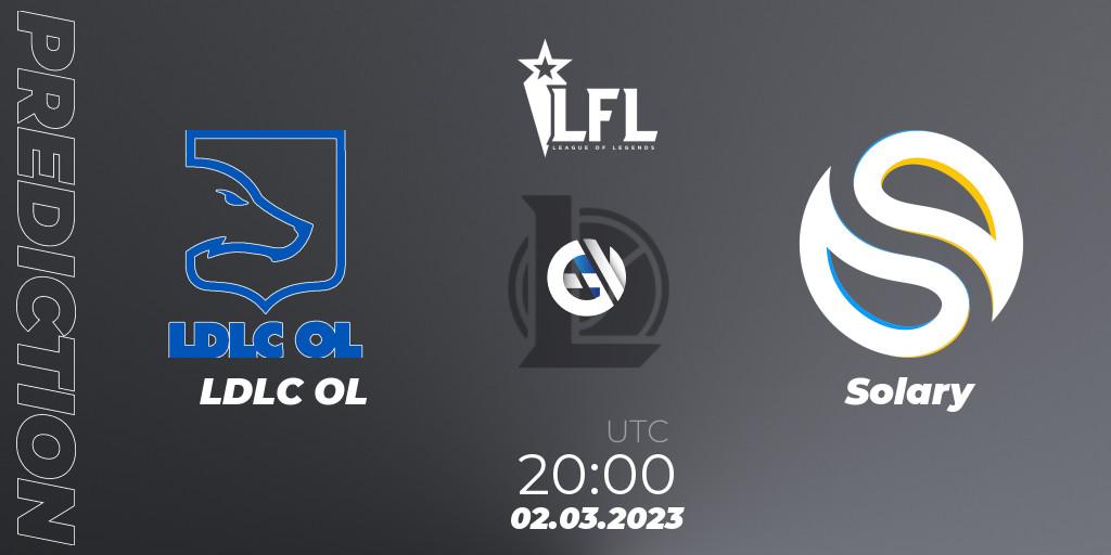 LDLC OL vs Solary: Match Prediction. 02.03.23, LoL, LFL Spring 2023 - Group Stage