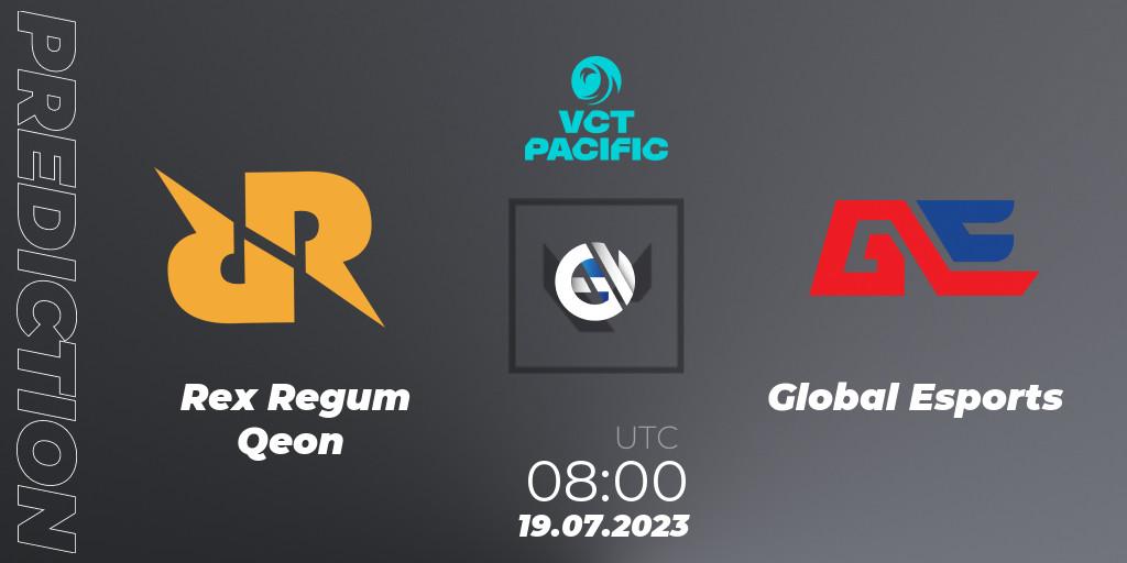 Rex Regum Qeon vs Global Esports: Match Prediction. 19.07.23, VALORANT, VALORANT Champions Tour 2023: Pacific Last Chance Qualifier