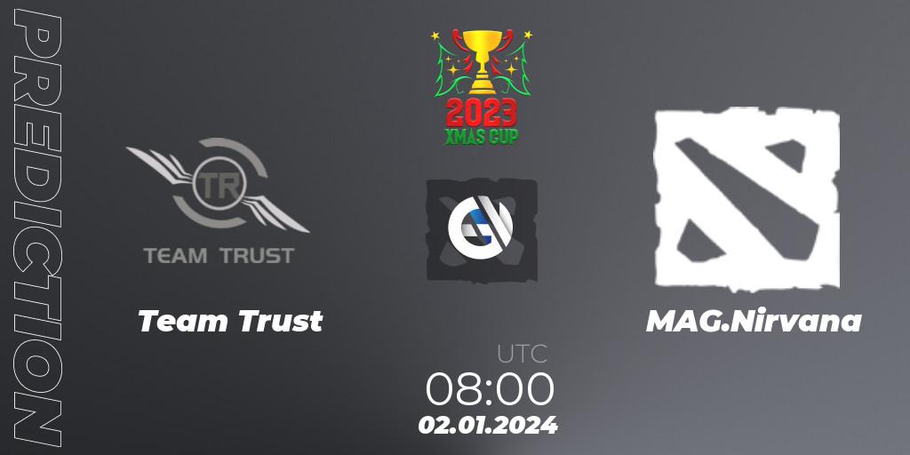 Team Trust vs MAG.Nirvana: Match Prediction. 01.01.2024 at 06:00, Dota 2, Xmas Cup 2023