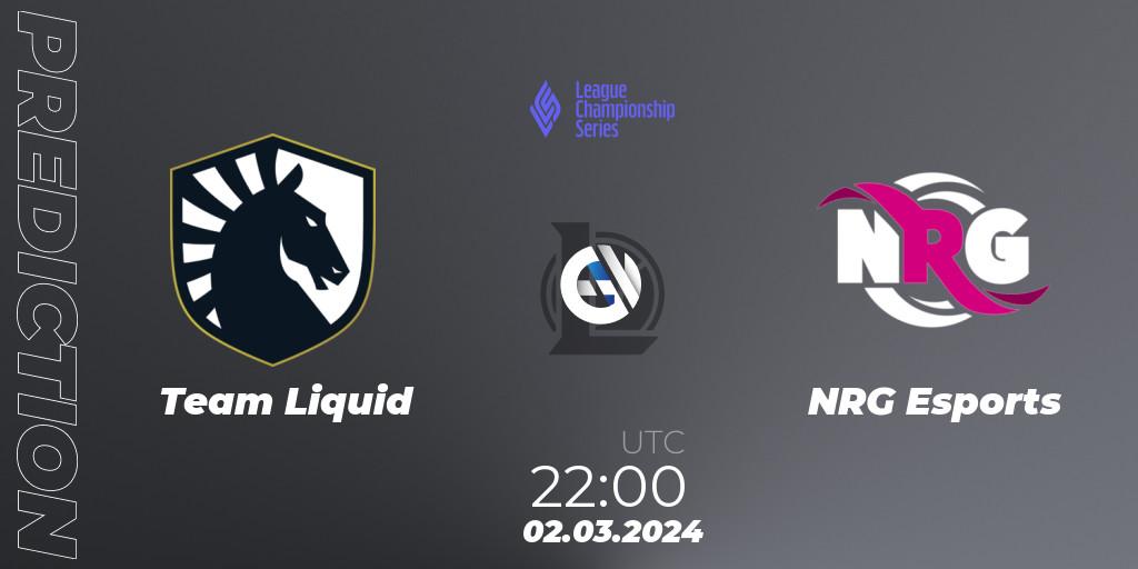 Team Liquid vs NRG Esports: Match Prediction. 02.03.24, LoL, LCS Spring 2024 - Group Stage
