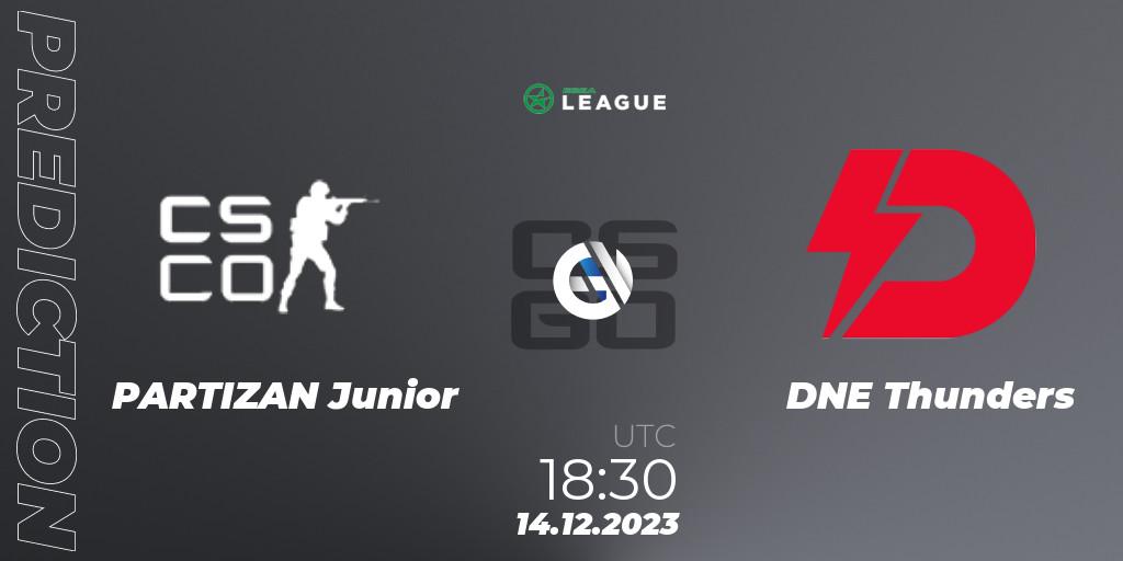 PARTIZAN Junior vs DNE Thunders: Match Prediction. 15.12.2023 at 15:30, Counter-Strike (CS2), ESEA Season 47: Intermediate Division - Europe