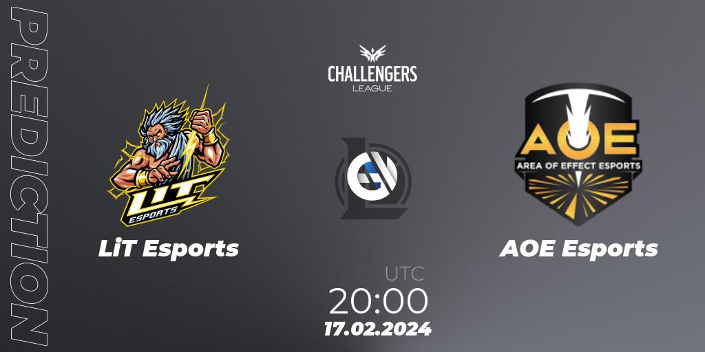 LiT Esports vs AOE Esports: Match Prediction. 17.02.24, LoL, NACL 2024 Spring - Group Stage