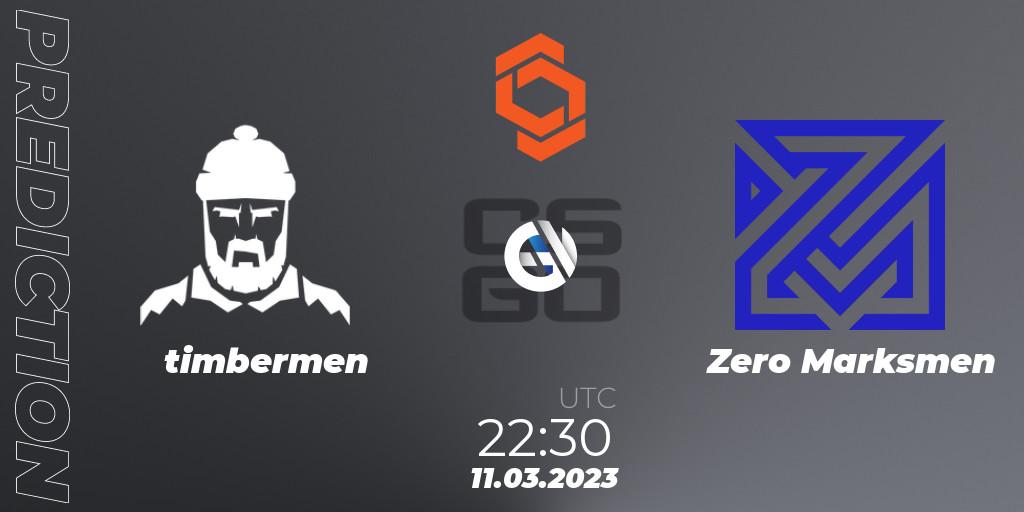 timbermen vs Zero Marksmen: Match Prediction. 11.03.2023 at 22:30, Counter-Strike (CS2), CCT North America Series #4