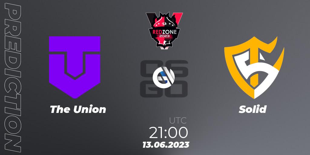 The Union vs Solid: Match Prediction. 14.06.2023 at 19:00, Counter-Strike (CS2), RedZone PRO League Season 3