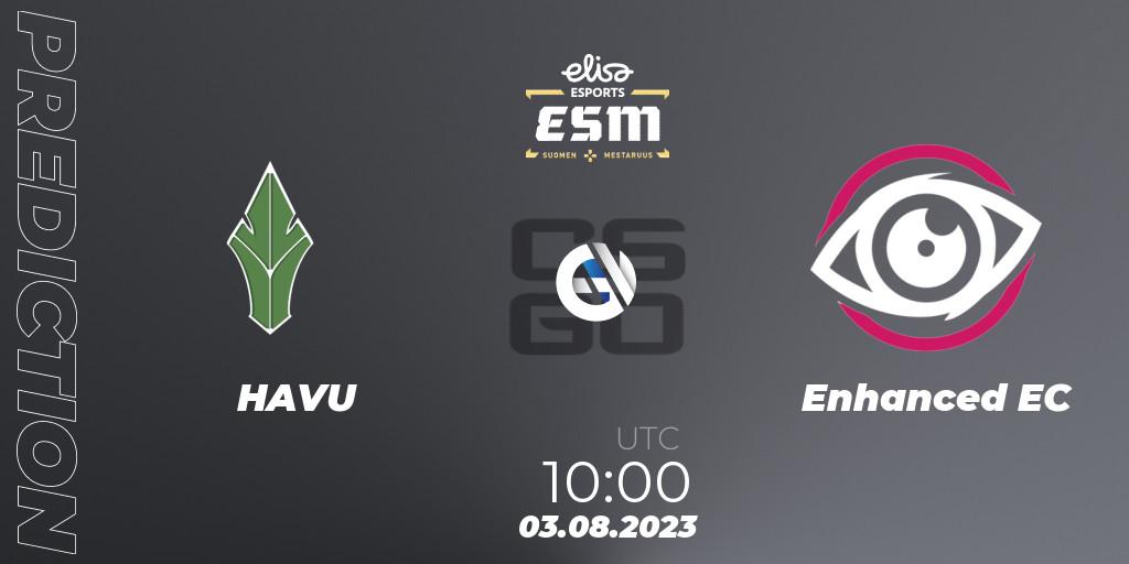 HAVU vs Enhanced EC: Match Prediction. 03.08.23, CS2 (CS:GO), Elisa Esports eSM 2023