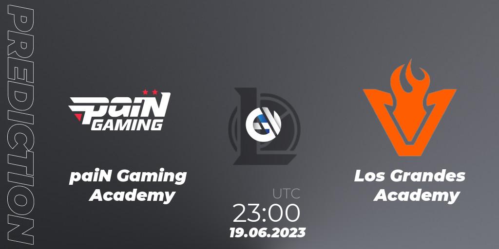 paiN Gaming Academy vs Los Grandes Academy: Match Prediction. 19.06.2023 at 23:00, LoL, CBLOL Academy Split 2 2023 - Group Stage