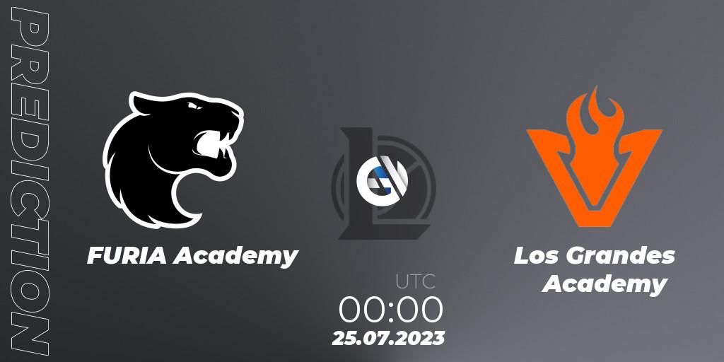 FURIA Academy vs Los Grandes Academy: Match Prediction. 25.07.2023 at 00:00, LoL, CBLOL Academy Split 2 2023 - Group Stage
