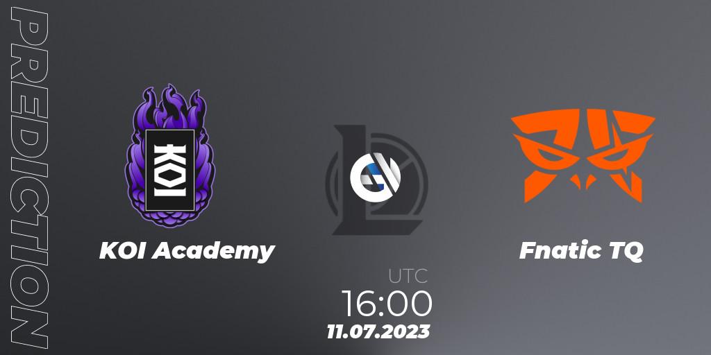 KOI Academy vs Fnatic TQ: Match Prediction. 11.07.23, LoL, Superliga Summer 2023 - Group Stage