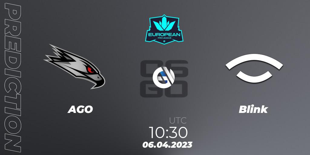 AGO vs Blink: Match Prediction. 06.04.2023 at 10:30, Counter-Strike (CS2), European Pro League Season 7