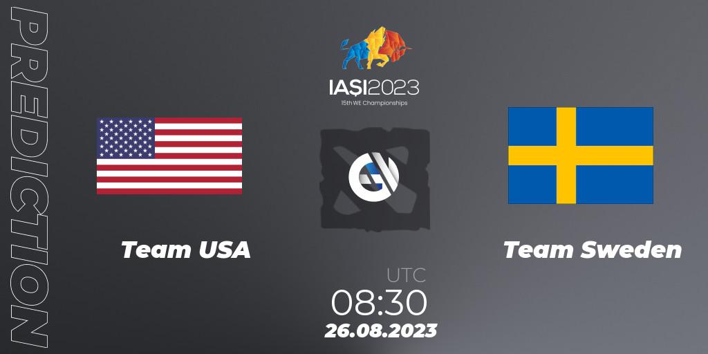 Team USA vs Team Sweden: Match Prediction. 26.08.2023 at 14:30, Dota 2, IESF World Championship 2023