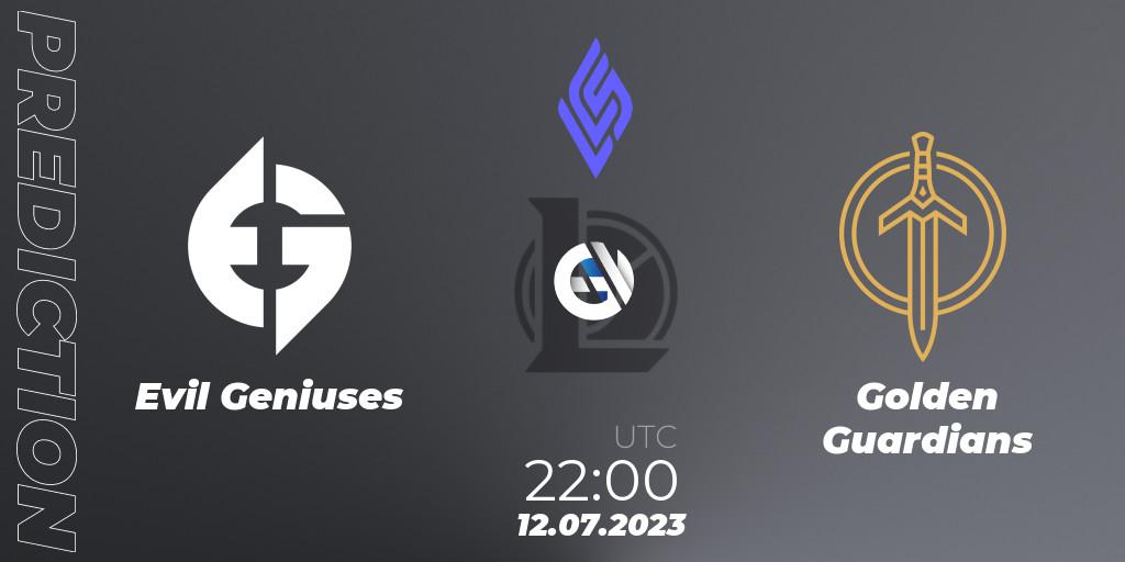 Evil Geniuses vs Golden Guardians: Match Prediction. 12.07.23, LoL, LCS Summer 2023 - Group Stage