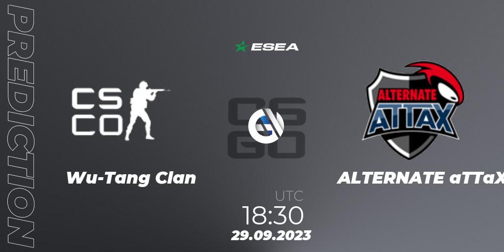 Wu-Tang Clan vs ALTERNATE aTTaX: Match Prediction. 28.09.2023 at 12:10, Counter-Strike (CS2), ESEA Advanced Season 46 Europe