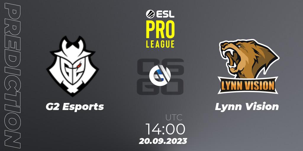 G2 Esports vs Lynn Vision: Match Prediction. 20.09.2023 at 14:00, Counter-Strike (CS2), ESL Pro League Season 18