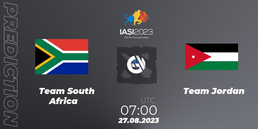Team South Africa vs Team Jordan: Match Prediction. 27.08.23, Dota 2, IESF World Championship 2023