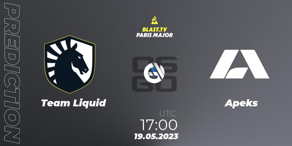 Team Liquid vs Apeks: Match Prediction. 19.05.23, CS2 (CS:GO), BLAST Paris Major 2023