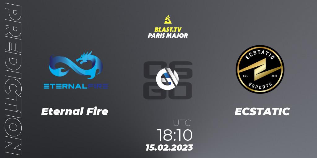 Eternal Fire vs ECSTATIC: Match Prediction. 15.02.2023 at 18:30, Counter-Strike (CS2), BLAST.tv Paris Major 2023 Europe RMR Open Qualifier 2