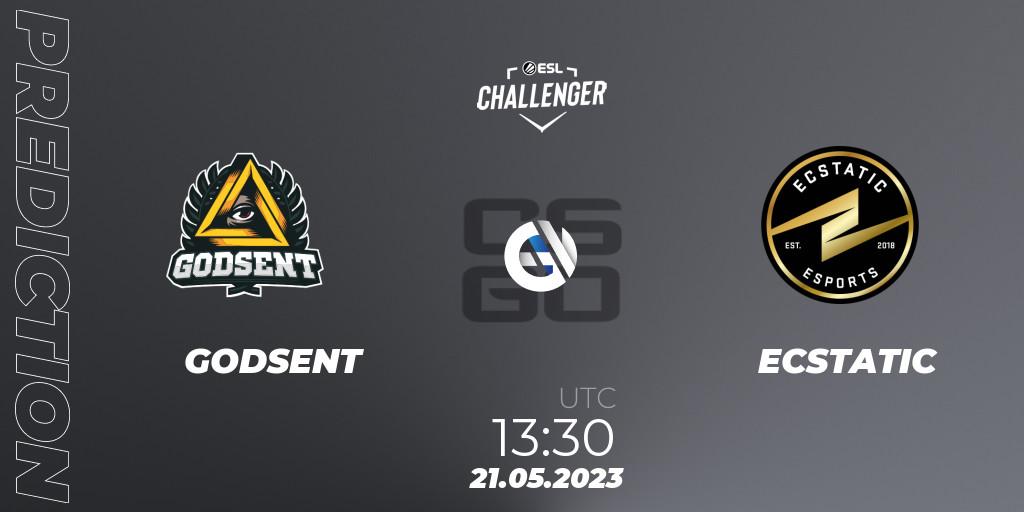 GODSENT vs ECSTATIC: Match Prediction. 21.05.23, CS2 (CS:GO), ESL Challenger Katowice 2023: European Qualifier