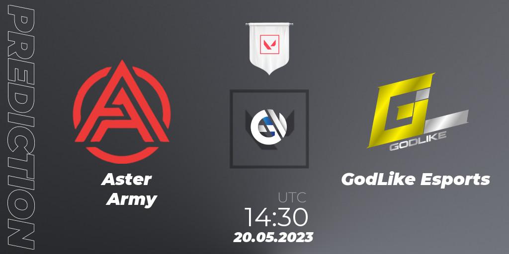  Aster Army vs GodLike Esports: Match Prediction. 20.05.2023 at 14:30, VALORANT, VCL South Asia: Split 2 2023 Group B
