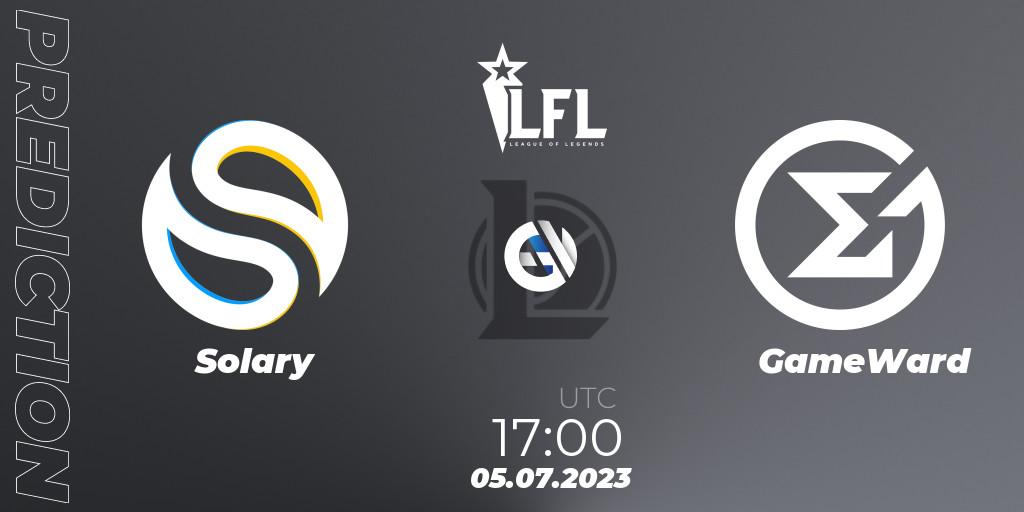 Solary vs GameWard: Match Prediction. 05.07.23, LoL, LFL Summer 2023 - Group Stage