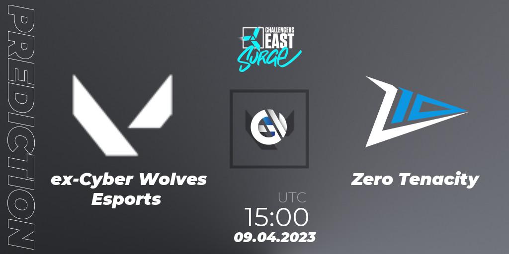 ex-Cyber Wolves Esports vs Zero Tenacity: Match Prediction. 09.04.2023 at 15:00, VALORANT, VALORANT Challengers East: Surge - Split 2 - Regular Season