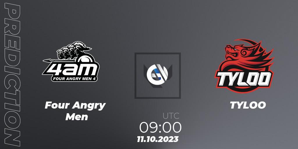 Four Angry Men vs TYLOO: Match Prediction. 11.10.23, VALORANT, VALORANT China Evolution Series Act 2: Selection - Play-In
