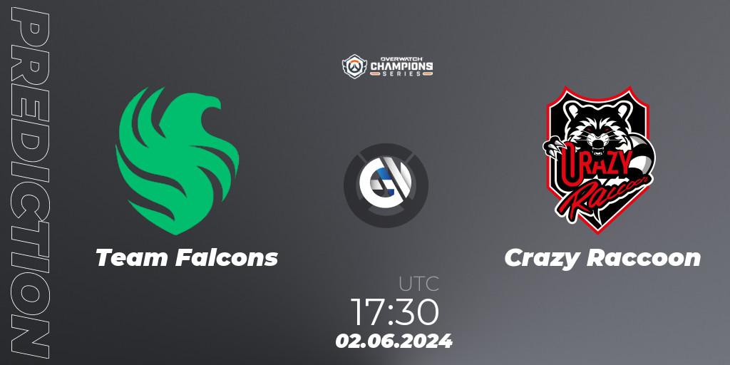 Team Falcons vs Crazy Raccoon: Match Prediction. 02.06.2024 at 17:30, Overwatch, Overwatch Champions Series 2024 Major