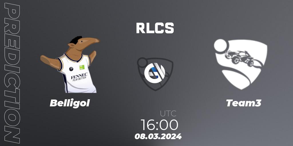 Belligol vs Team3: Match Prediction. 08.03.2024 at 16:00, Rocket League, RLCS 2024 - Major 1: Europe Open Qualifier 3