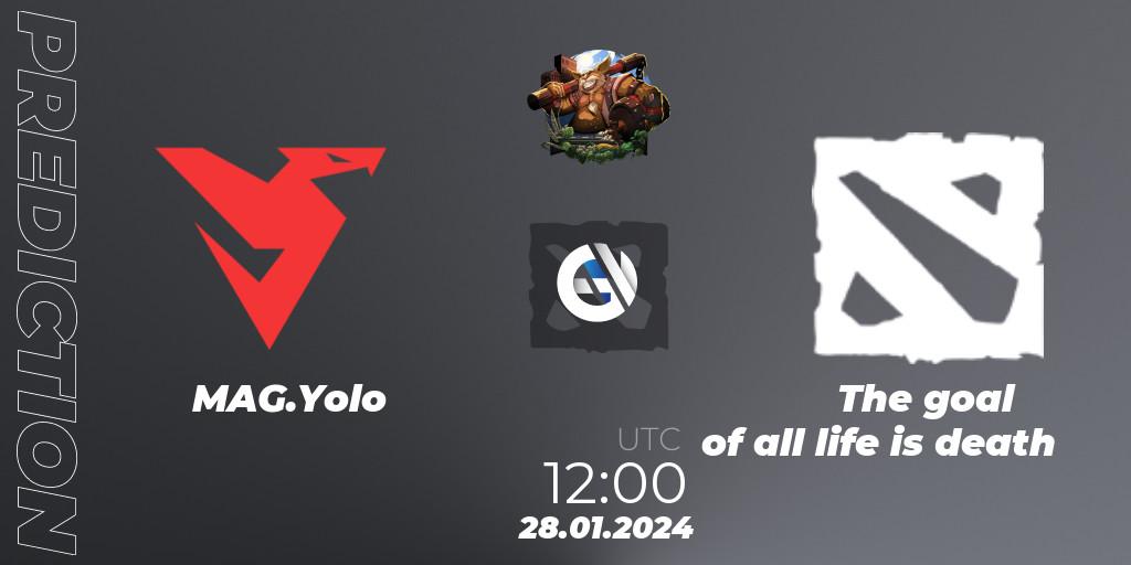 MAG.Yolo vs The goal of all life is death: Match Prediction. 28.01.24, Dota 2, ESL One Birmingham 2024: China Closed Qualifier