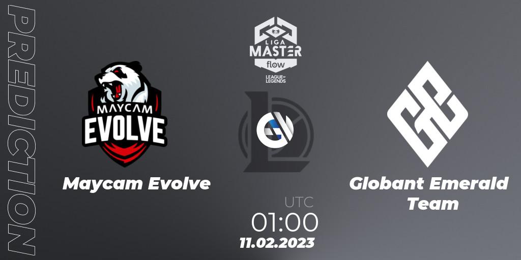 Maycam Evolve vs Globant Emerald Team: Match Prediction. 11.02.2023 at 01:15, LoL, Liga Master Opening 2023 - Group Stage