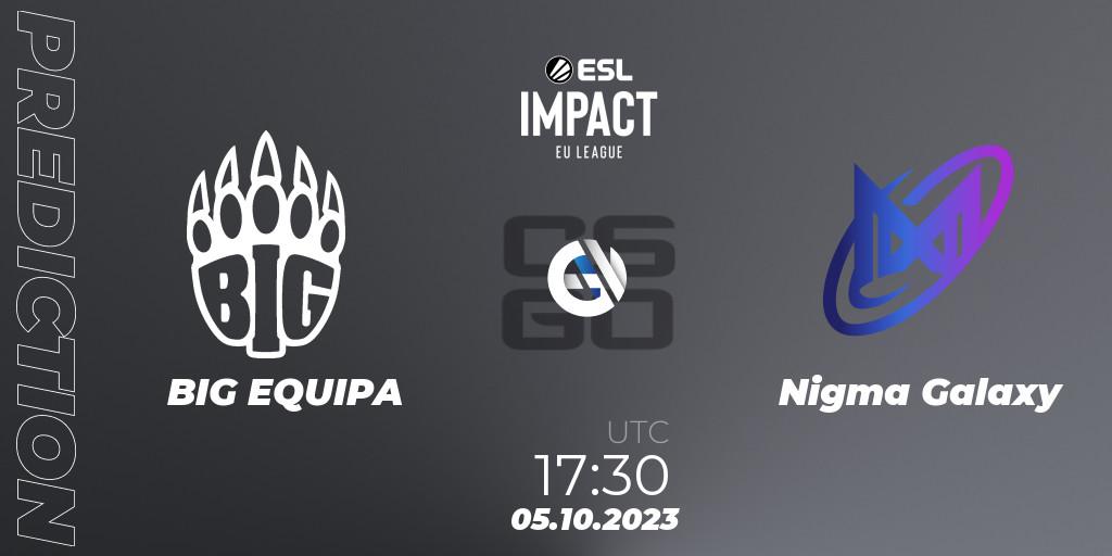 BIG EQUIPA vs Nigma Galaxy: Match Prediction. 05.10.23, CS2 (CS:GO), ESL Impact League Season 4: European Division