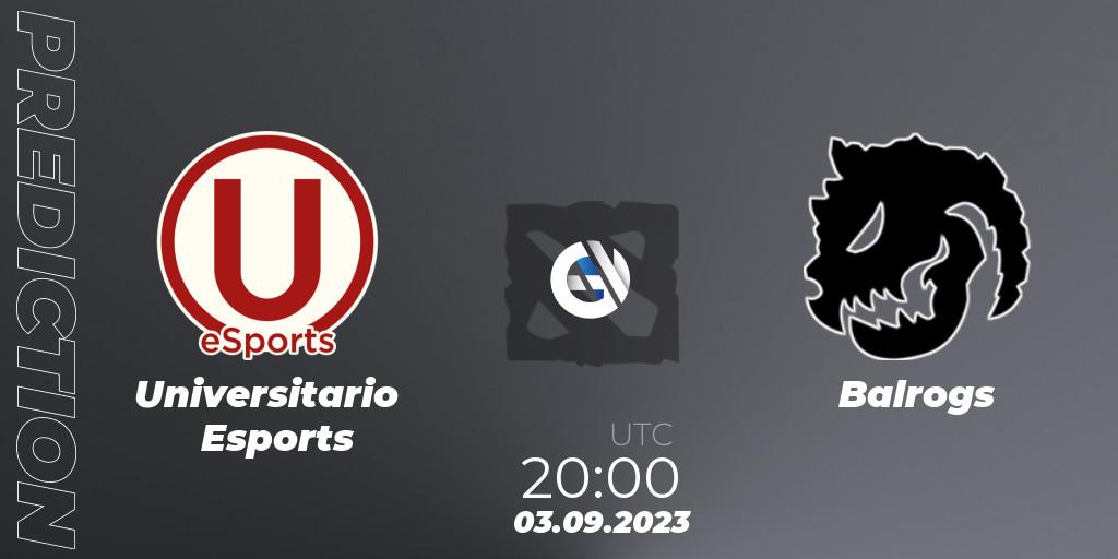 Universitario Esports vs Balrogs: Match Prediction. 03.09.23, Dota 2, EPL World Series: America Season 7