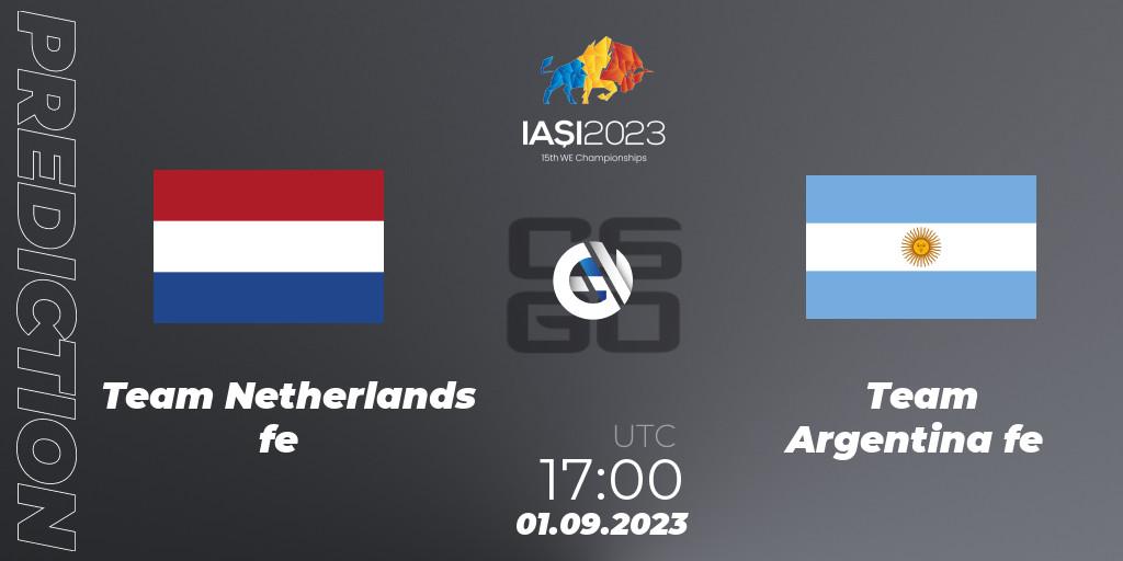 Team Netherlands fe vs Team Argentina fe: Match Prediction. 01.09.23, CS2 (CS:GO), IESF Female World Esports Championship 2023