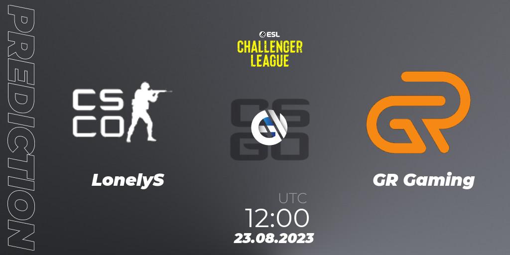 LonelyS vs GR Gaming: Match Prediction. 23.08.23, CS2 (CS:GO), ESL Challenger League Season 46: Asia-Pacific