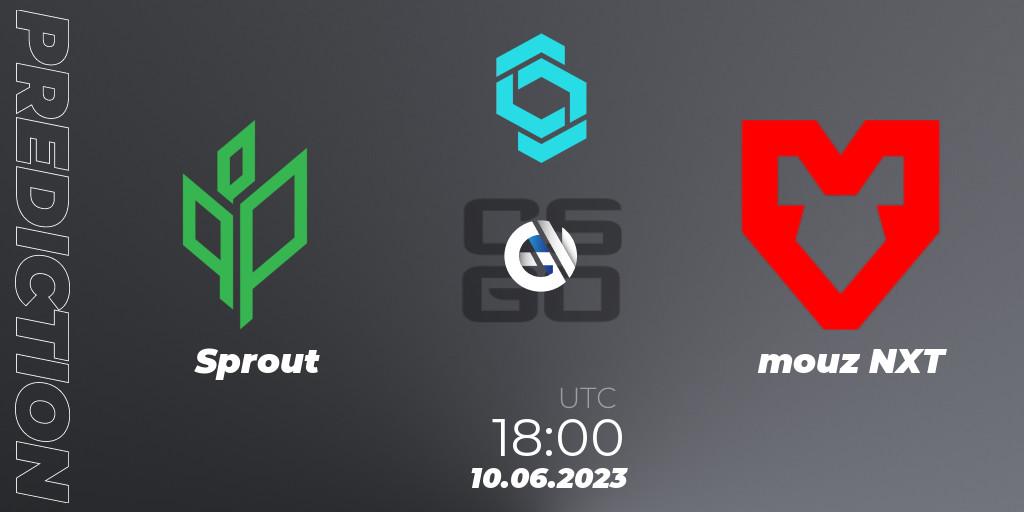 Sprout vs mouz NXT: Match Prediction. 10.06.2023 at 18:10, Counter-Strike (CS2), CCT North Europe Series 5