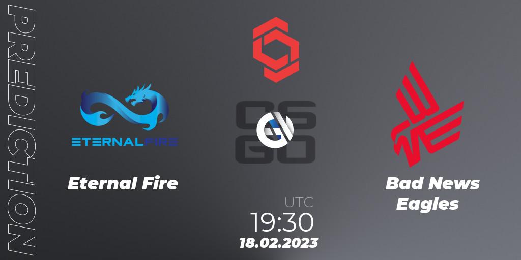 Eternal Fire vs Bad News Eagles: Match Prediction. 18.02.2023 at 20:30, Counter-Strike (CS2), CCT Central Europe Series Finals #1