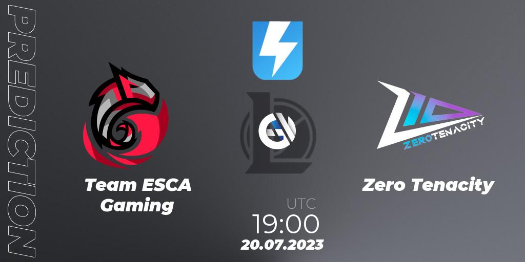 Team ESCA Gaming vs Zero Tenacity: Match Prediction. 18.07.2023 at 19:00, LoL, Ultraliga Season 10 2023 Regular Season