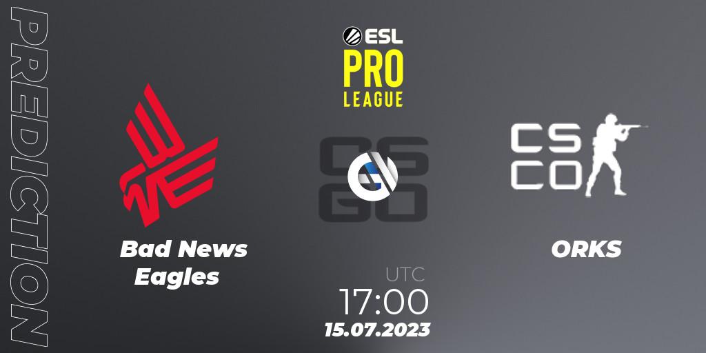 Bad News Eagles vs ORKS (Polish team): Match Prediction. 15.07.2023 at 17:00, Counter-Strike (CS2), ESL Pro League Season 18: European Conference