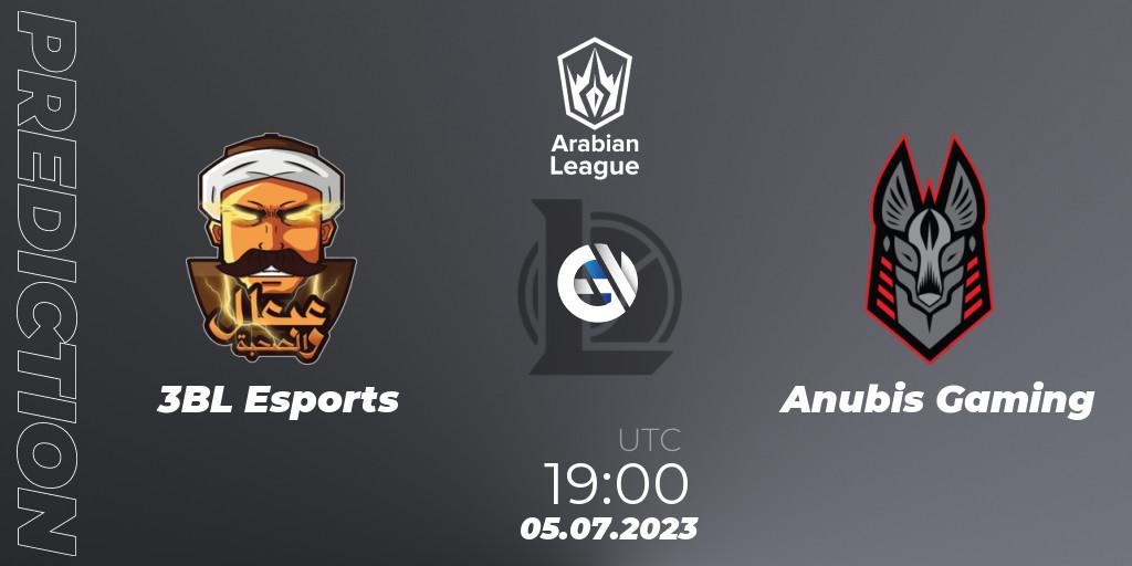 3BL Esports vs Anubis Gaming: Match Prediction. 05.07.2023 at 19:00, LoL, Arabian League Summer 2023 - Group Stage