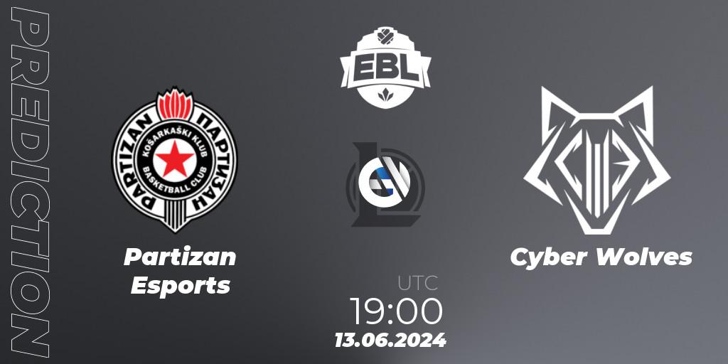 Partizan Esports vs Cyber Wolves: Match Prediction. 13.06.2024 at 19:00, LoL, Esports Balkan League Season 15