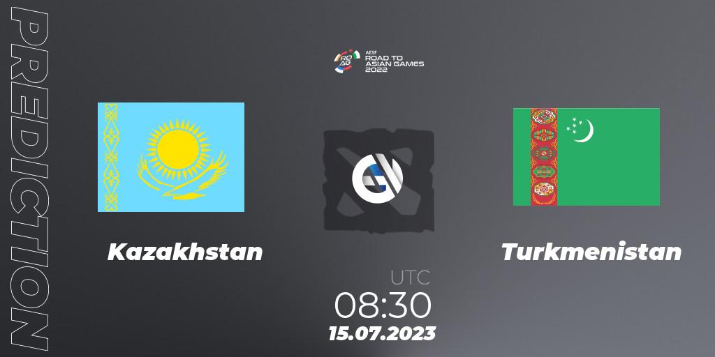 Kazakhstan vs Turkmenistan: Match Prediction. 15.07.2023 at 08:30, Dota 2, 2022 AESF Road to Asian Games - Central Asia
