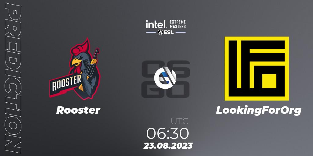 Rooster vs LookingForOrg: Match Prediction. 23.08.2023 at 06:30, Counter-Strike (CS2), IEM Sydney 2023 Oceania Closed Qualifier