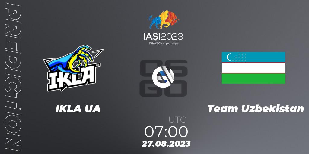 IKLA UA vs Team Uzbekistan: Match Prediction. 27.08.23, CS2 (CS:GO), IESF World Esports Championship 2023