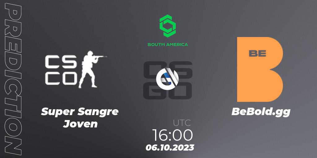 Super Sangre Joven vs BeBold.gg: Match Prediction. 06.10.2023 at 16:00, Counter-Strike (CS2), CCT South America Series #12